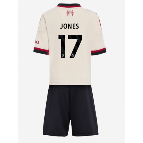 Stroje piłkarskie Liverpool Curtis Jones #17 Koszulka Wyjazdowej dla dzieci 2025-26 Krótki Rękaw (+ szorty)